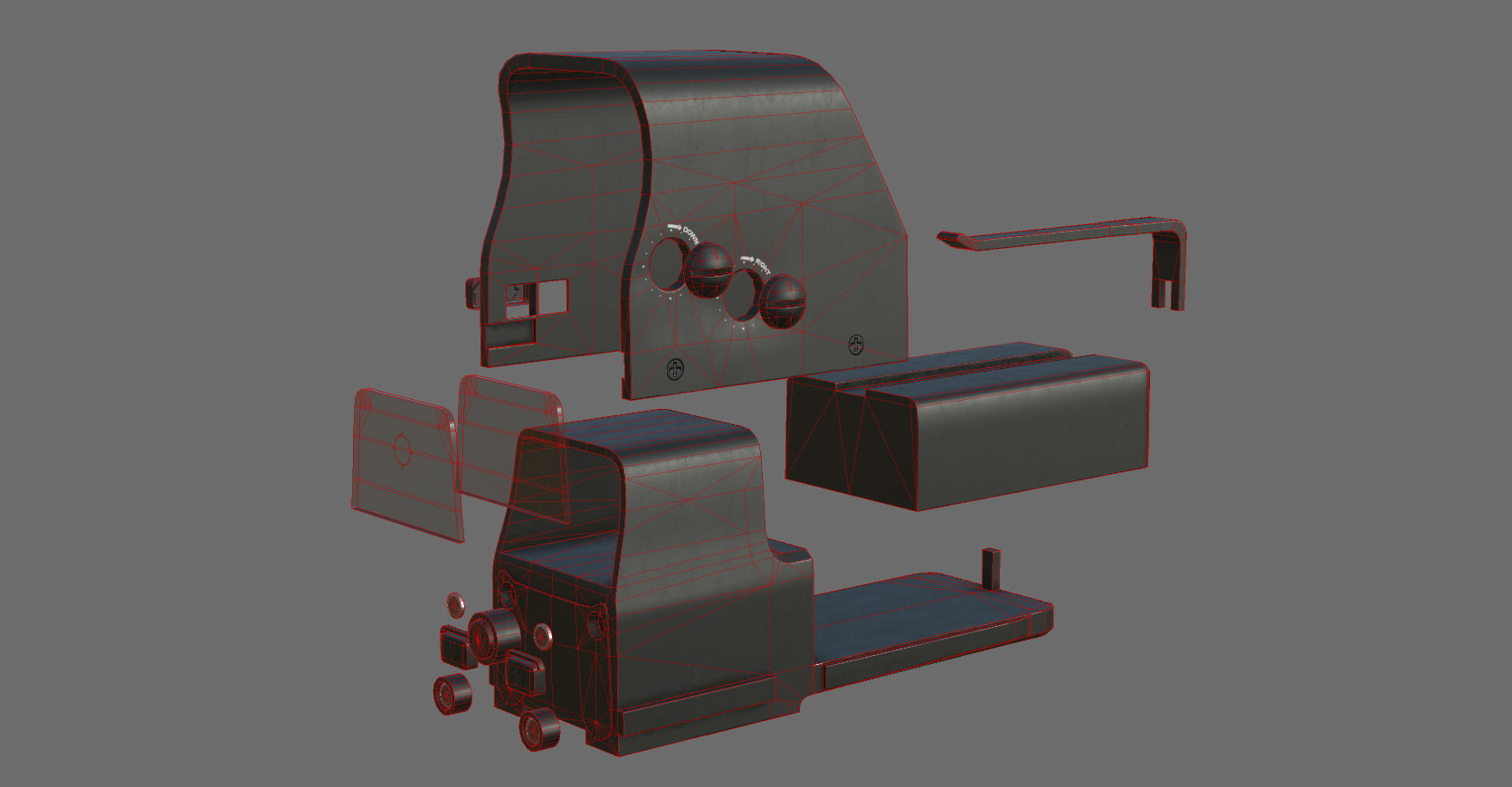 Weapon - Scope - 03 - HoloSight Low-poly 3D model_40