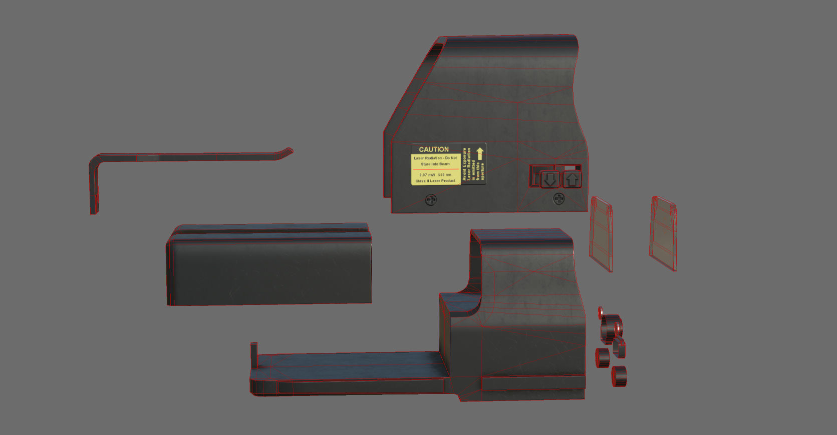 Weapon - Scope - 03 - HoloSight Low-poly 3D model_38
