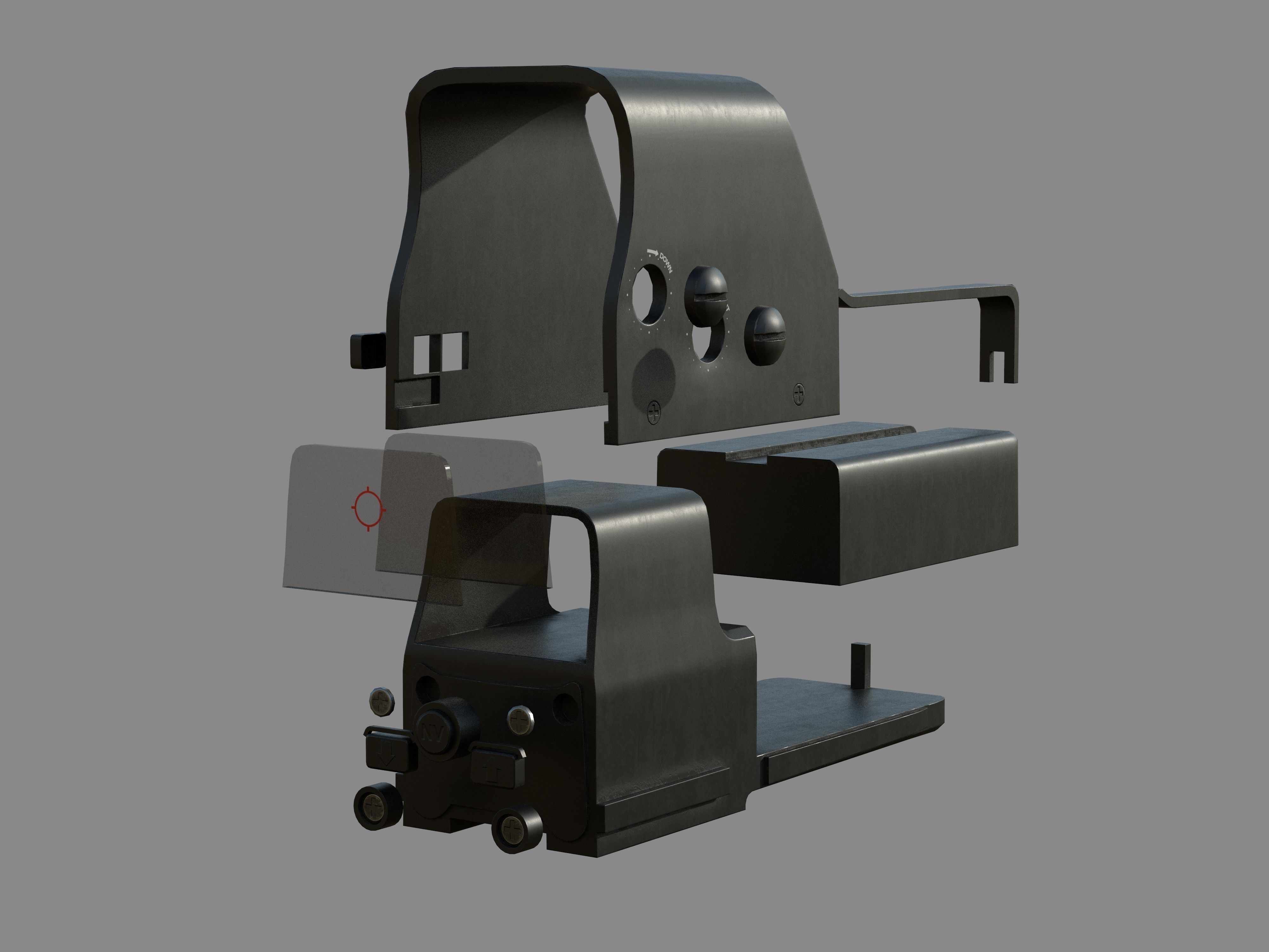 Weapon - Scope - 03 - HoloSight Low-poly 3D model_16