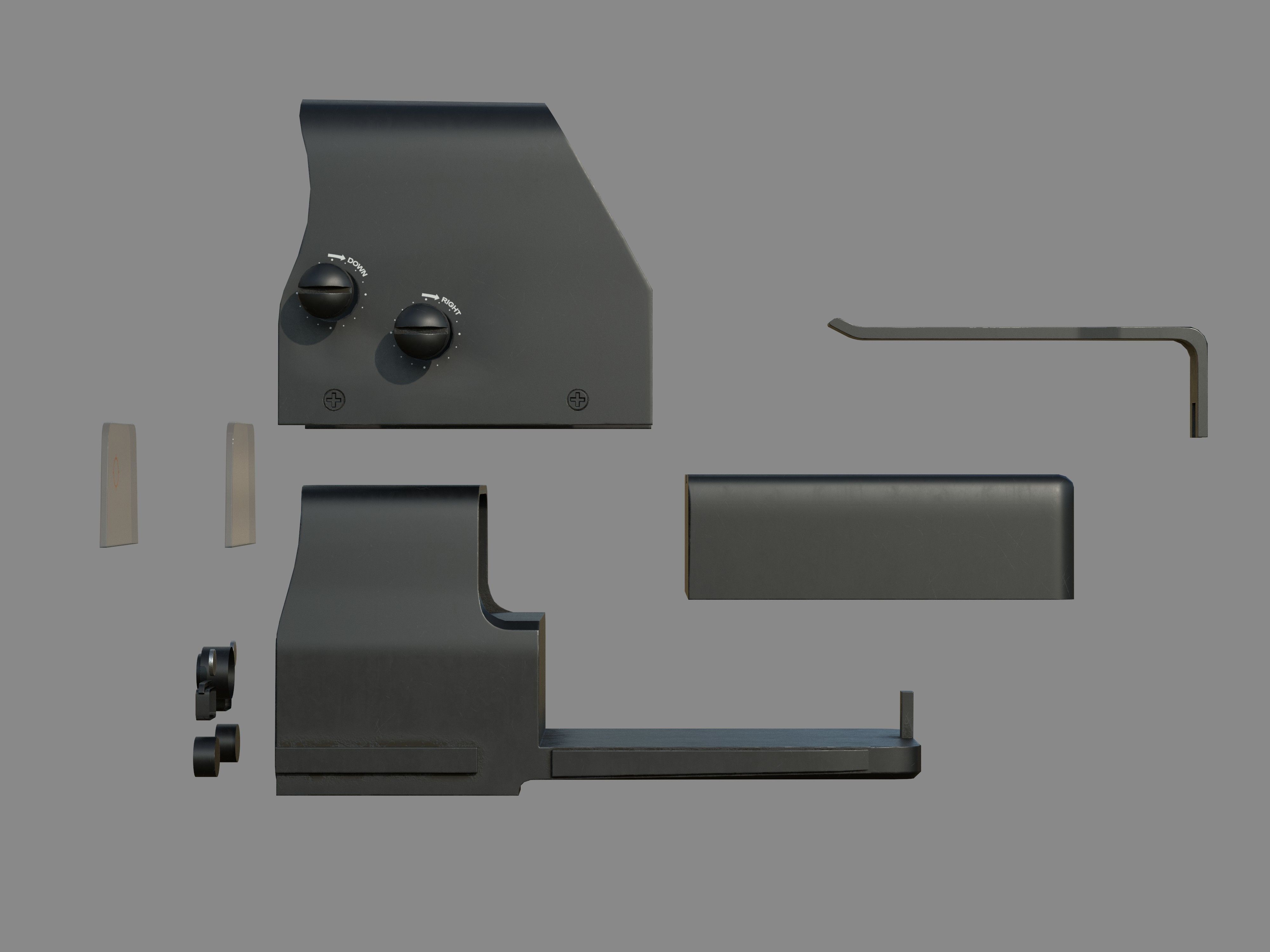 Weapon - Scope - 03 - HoloSight Low-poly 3D model_17