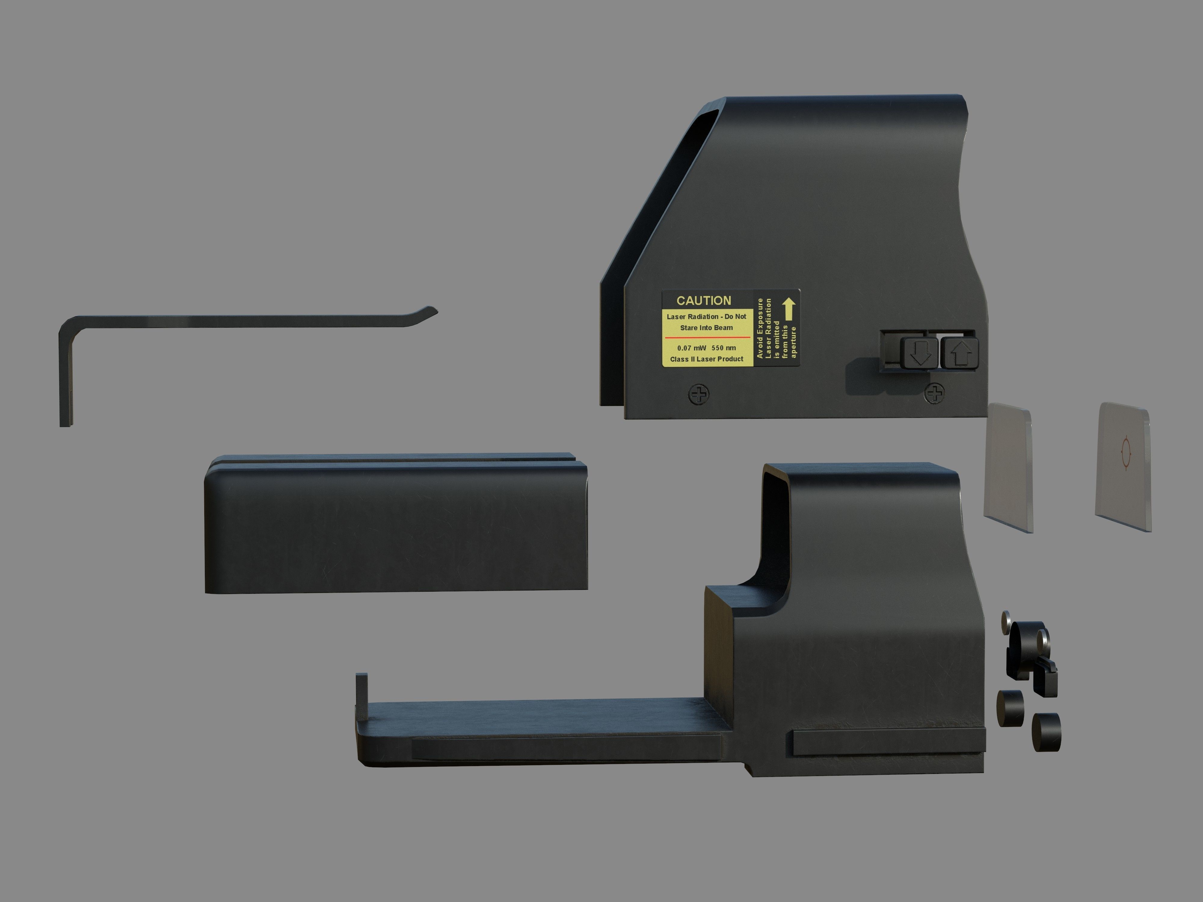 Weapon - Scope - 03 - HoloSight Low-poly 3D model_14