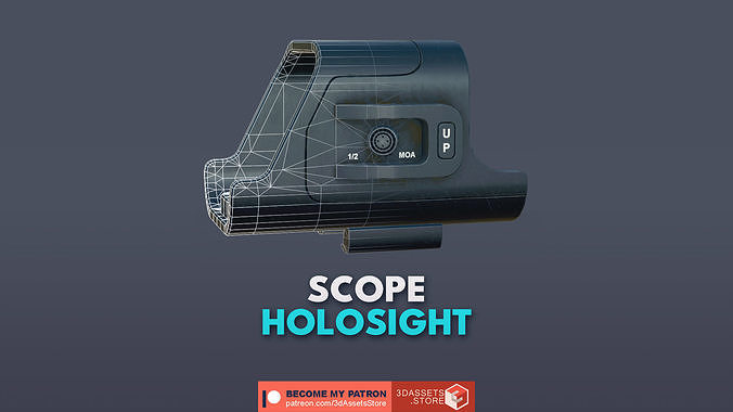 Weapon - Scope - 03 - HoloSight Low-poly 3D model