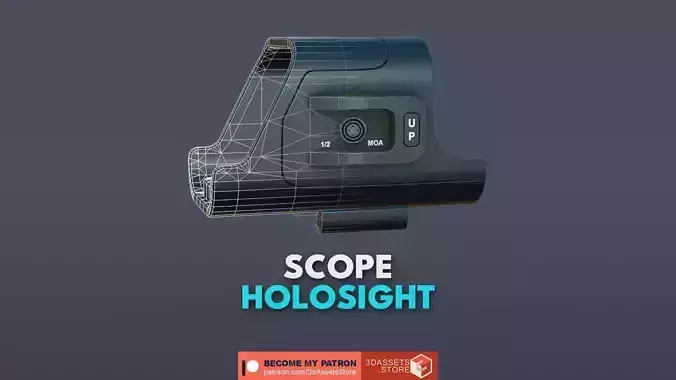 Weapon - Scope - 03 - HoloSight Low-poly 3D model