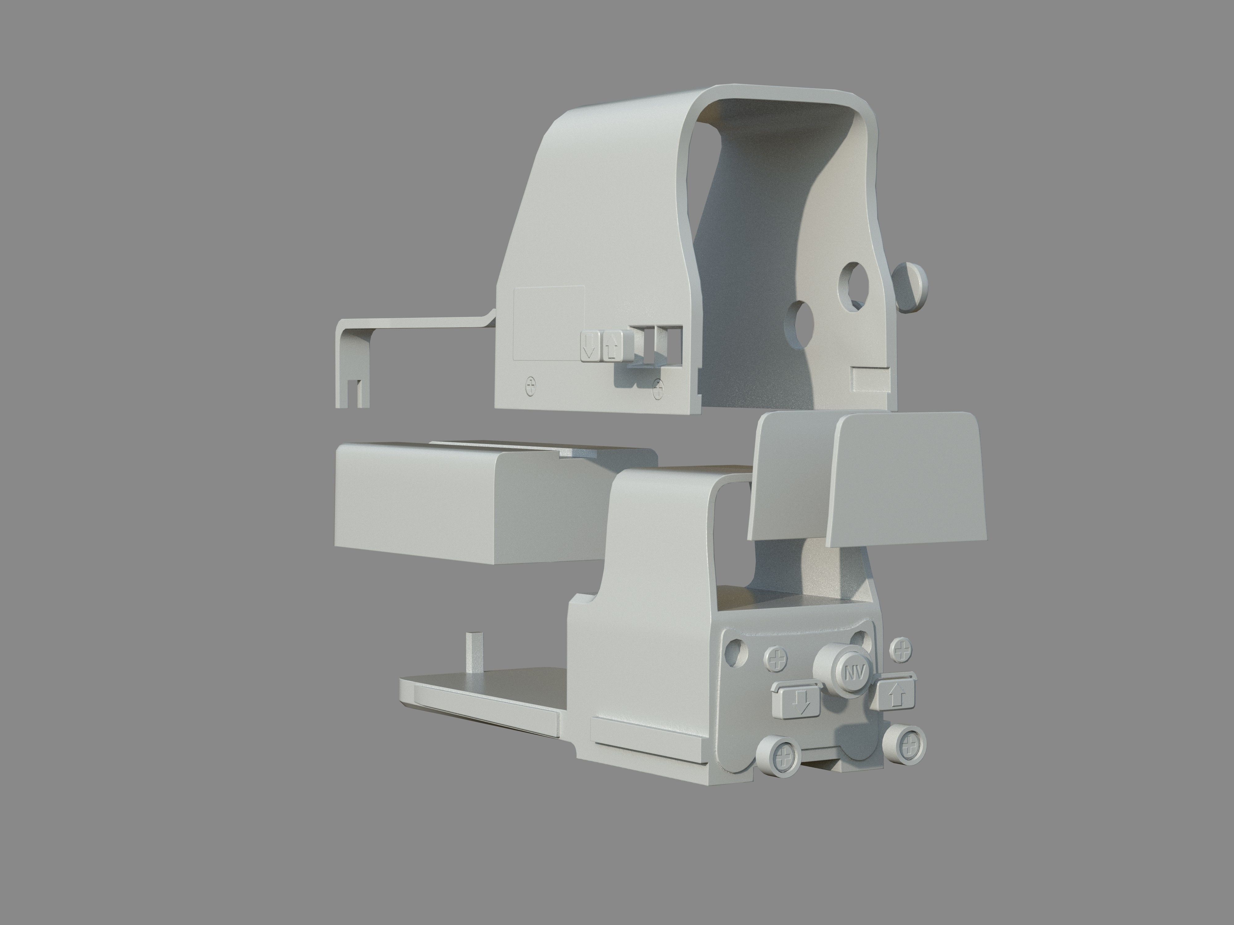 Weapon - Scope - 03 - HoloSight Low-poly 3D model_21