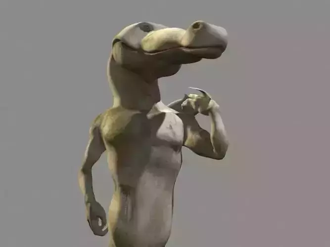 David Crocodile Statue 3D model
