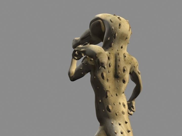 David Crocodile Statue 3D model_5