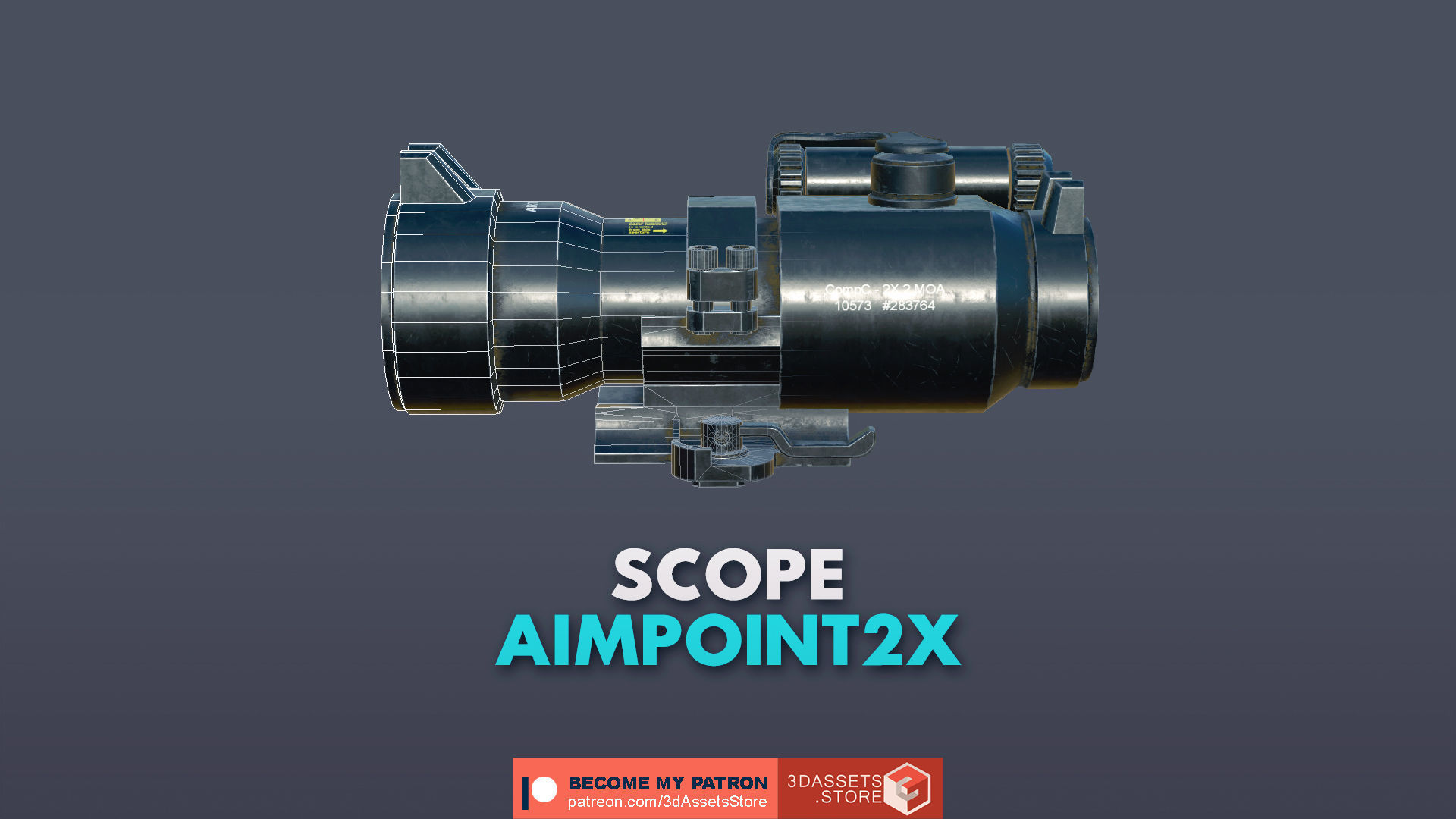 Weapon -  Scope Pack Bundle 3D Model Collection_9