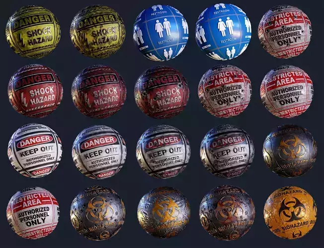 20 Signage Seamless PBR Textures Pack Texture
