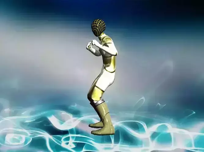 Metal suit guardian Low-poly 3D model