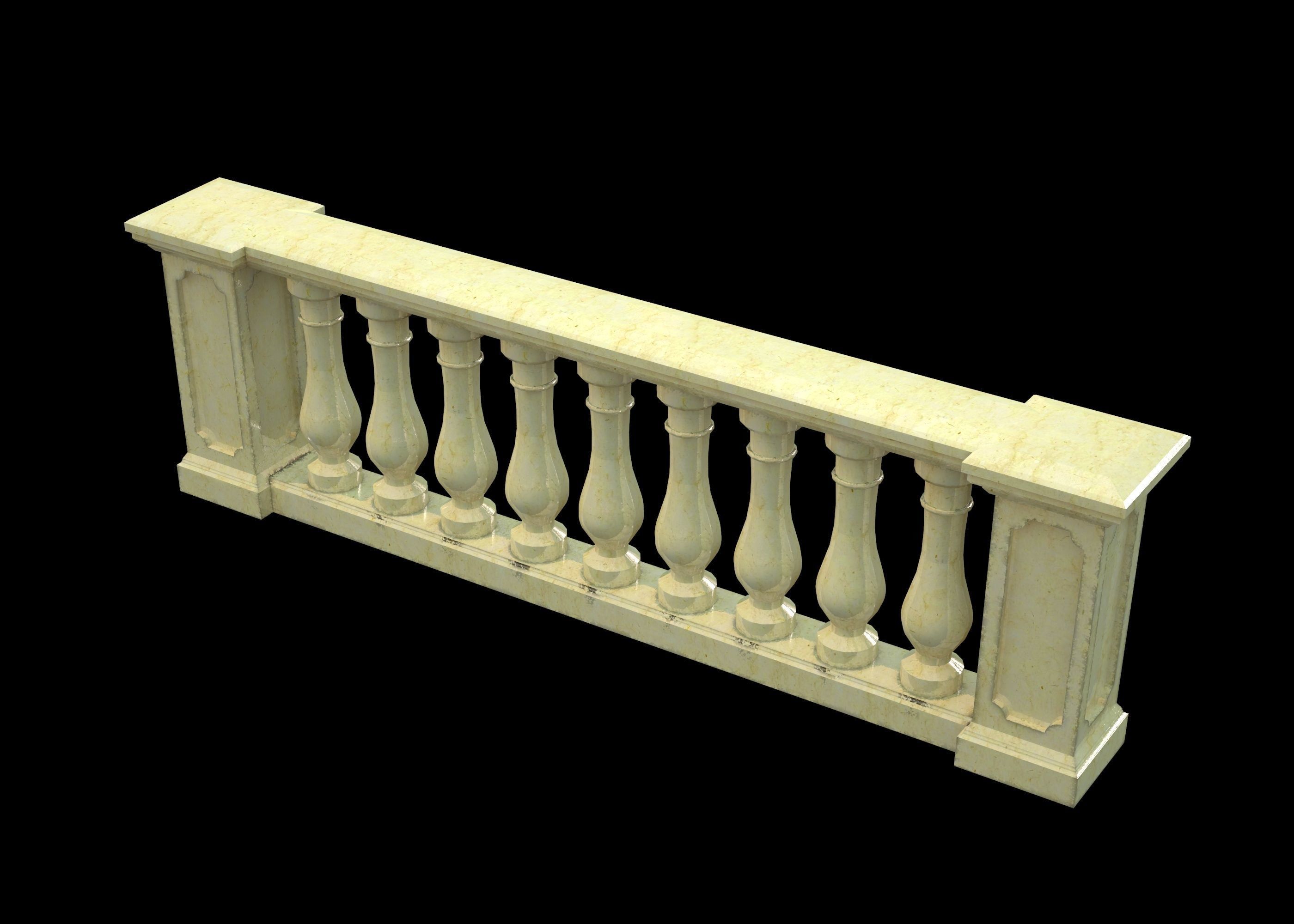 Classic Balustrade 3D model_1