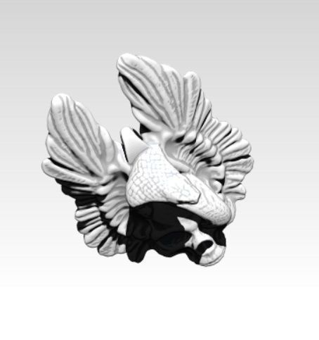 Skull Snake Cobra Wings Pendant 3D print model_1