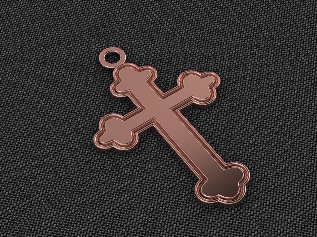 Cross Necklace Model 01 3D print model_3