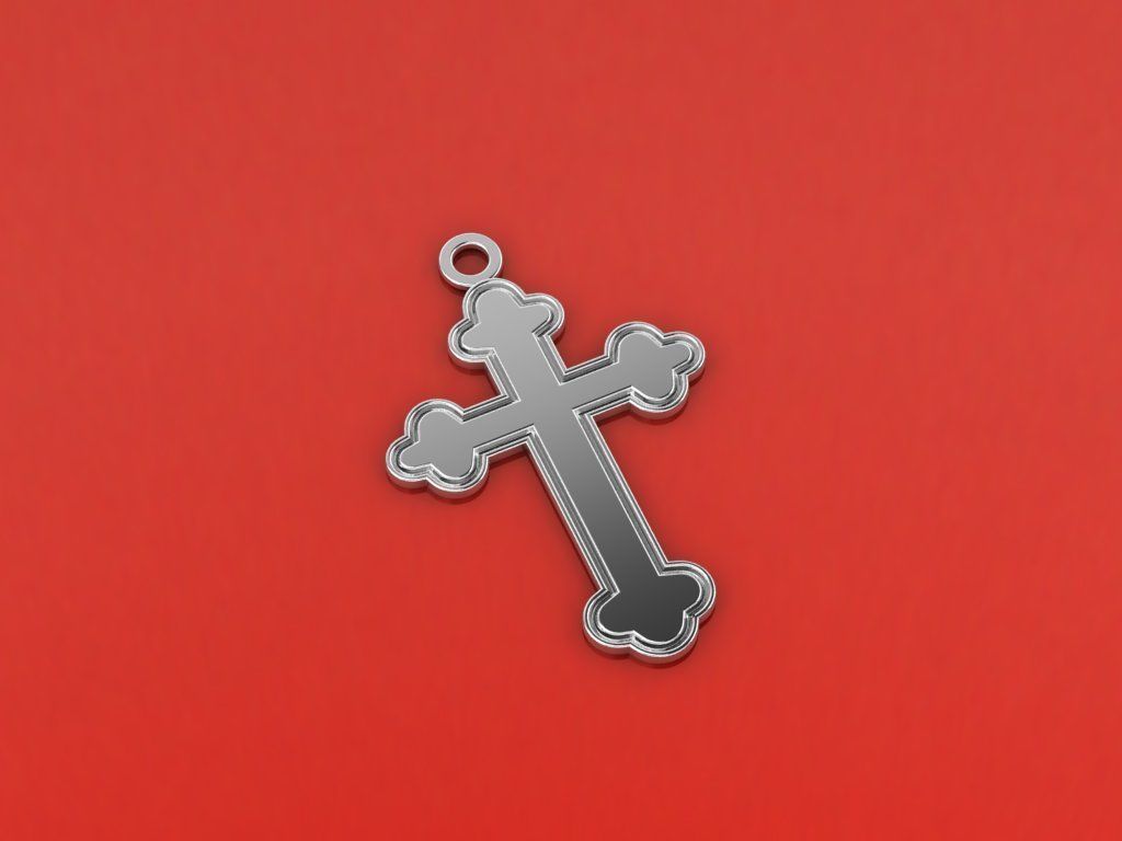 Cross Necklace Model 01 3D print model_6