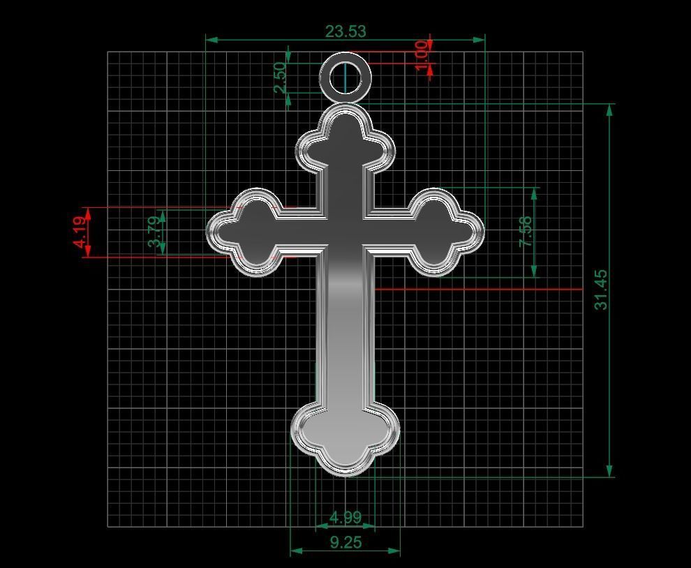 Cross Necklace Model 01 3D print model_7