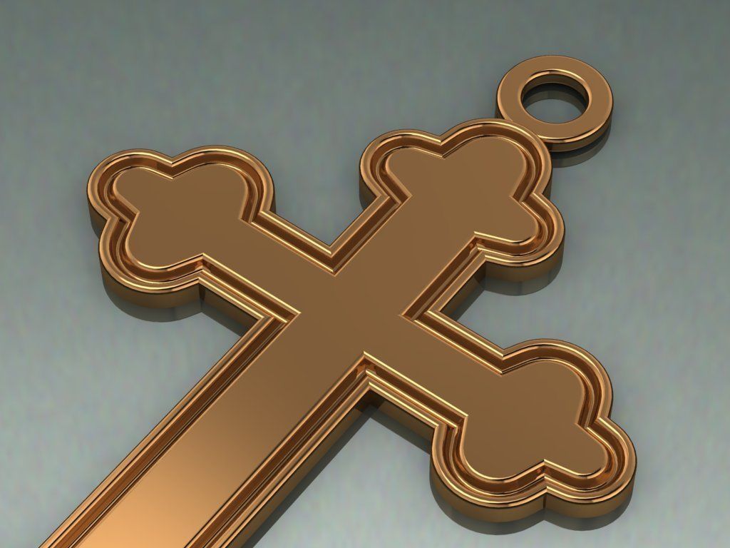 Cross Necklace Model 01 3D print model_2
