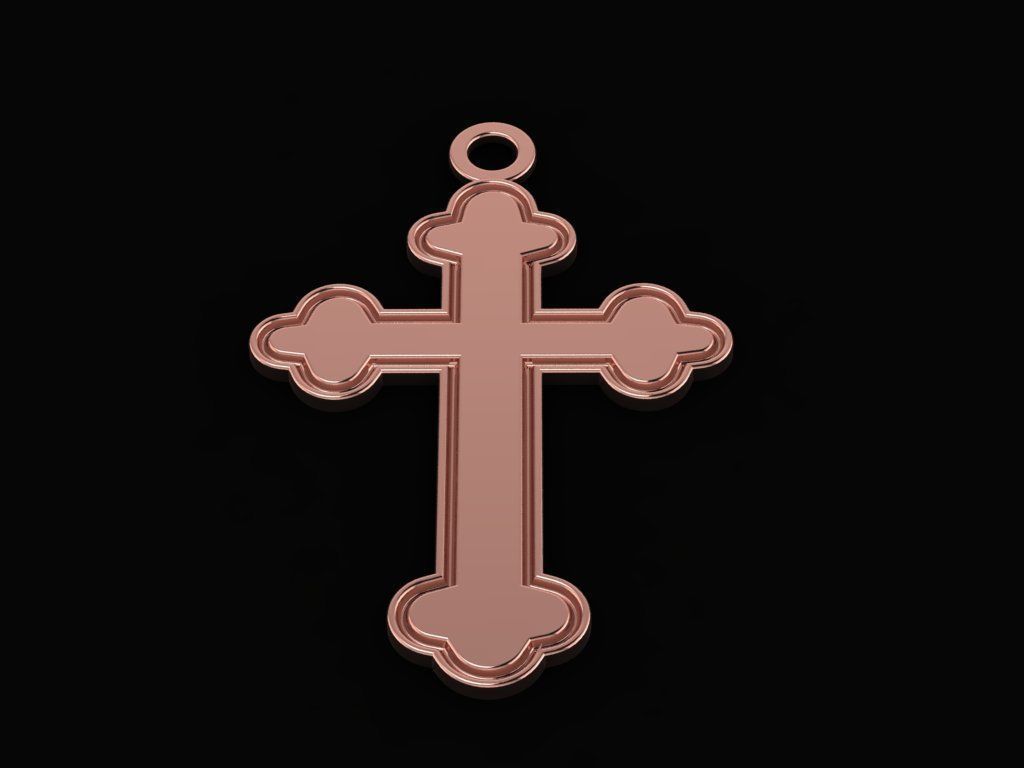 Cross Necklace Model 01 3D print model_4