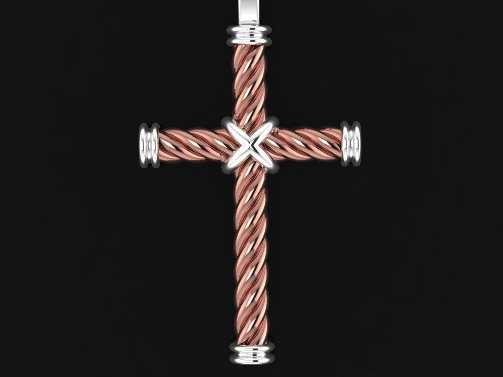 David Yurman Cross Necklace 01 3D print model_1