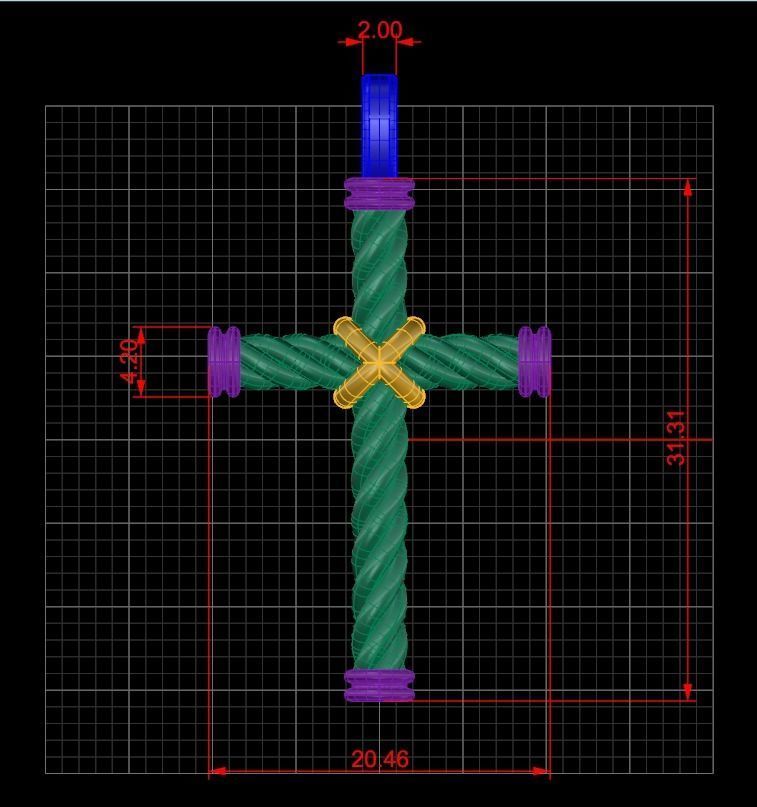 David Yurman Cross Necklace 01 3D print model_5