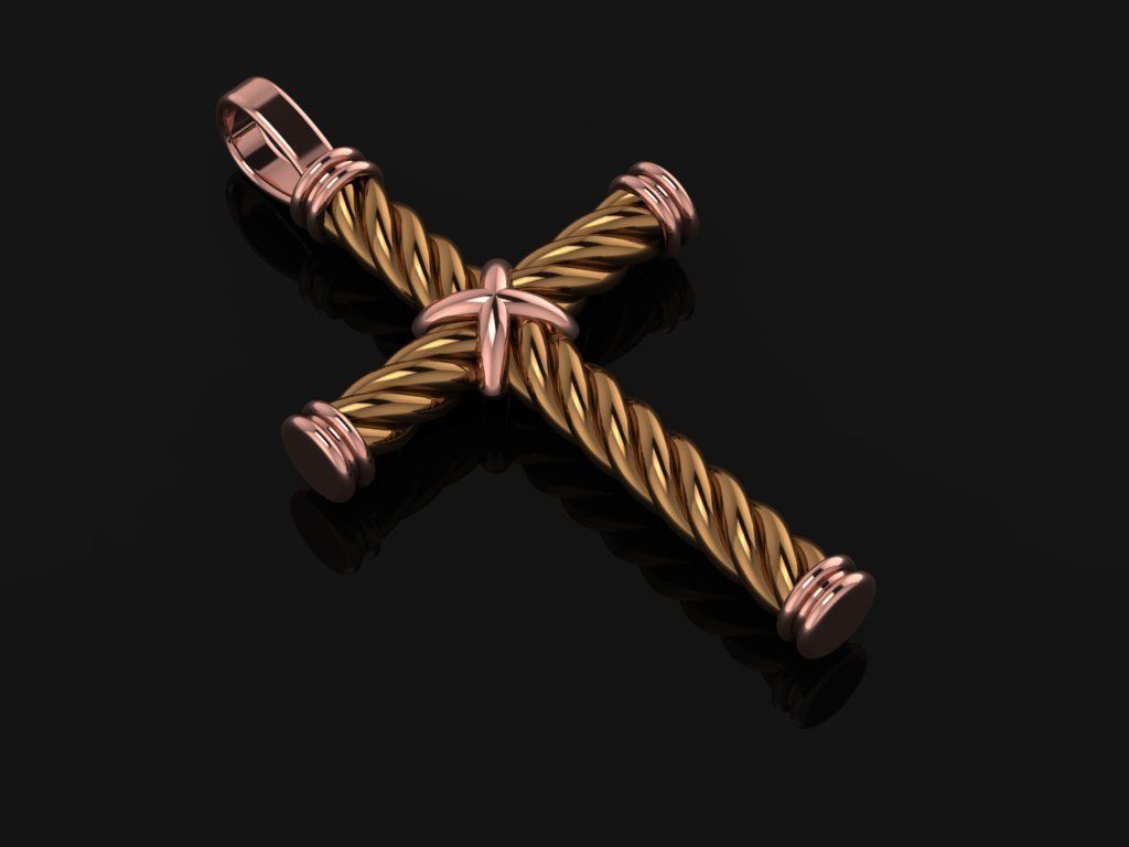 David Yurman Cross Necklace 01 3D print model_2