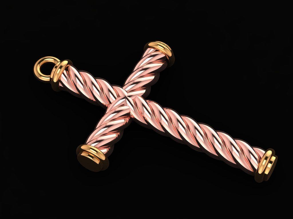 David Yurman Cross Necklace 02 3D print model_2