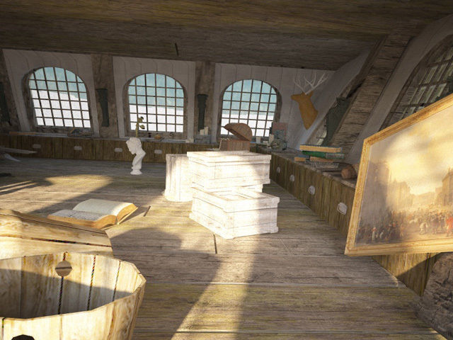 Cabin of the captain of an old ship 3D model_10