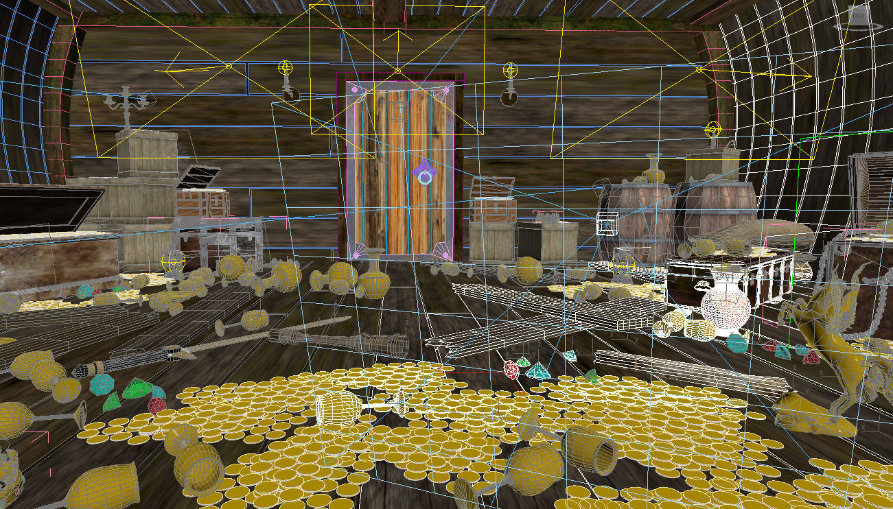 The cabin of a pirate ship treasure 3D model_10