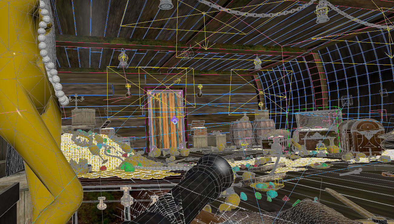 The cabin of a pirate ship treasure 3D model_2