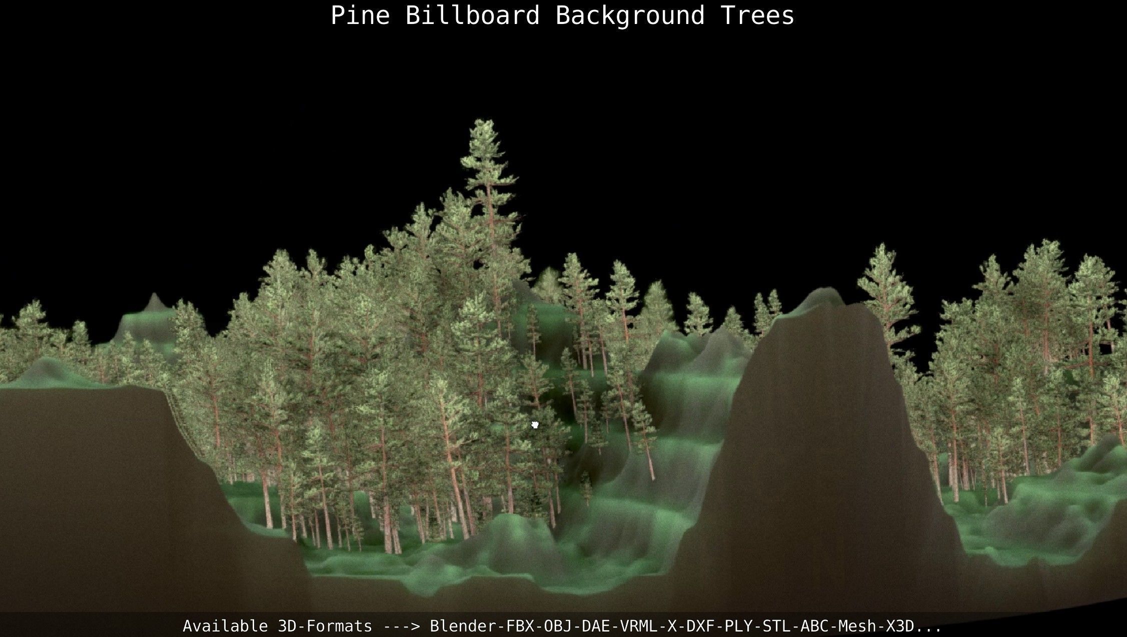 Pine Billboard Background Trees Low-poly 3D model_14