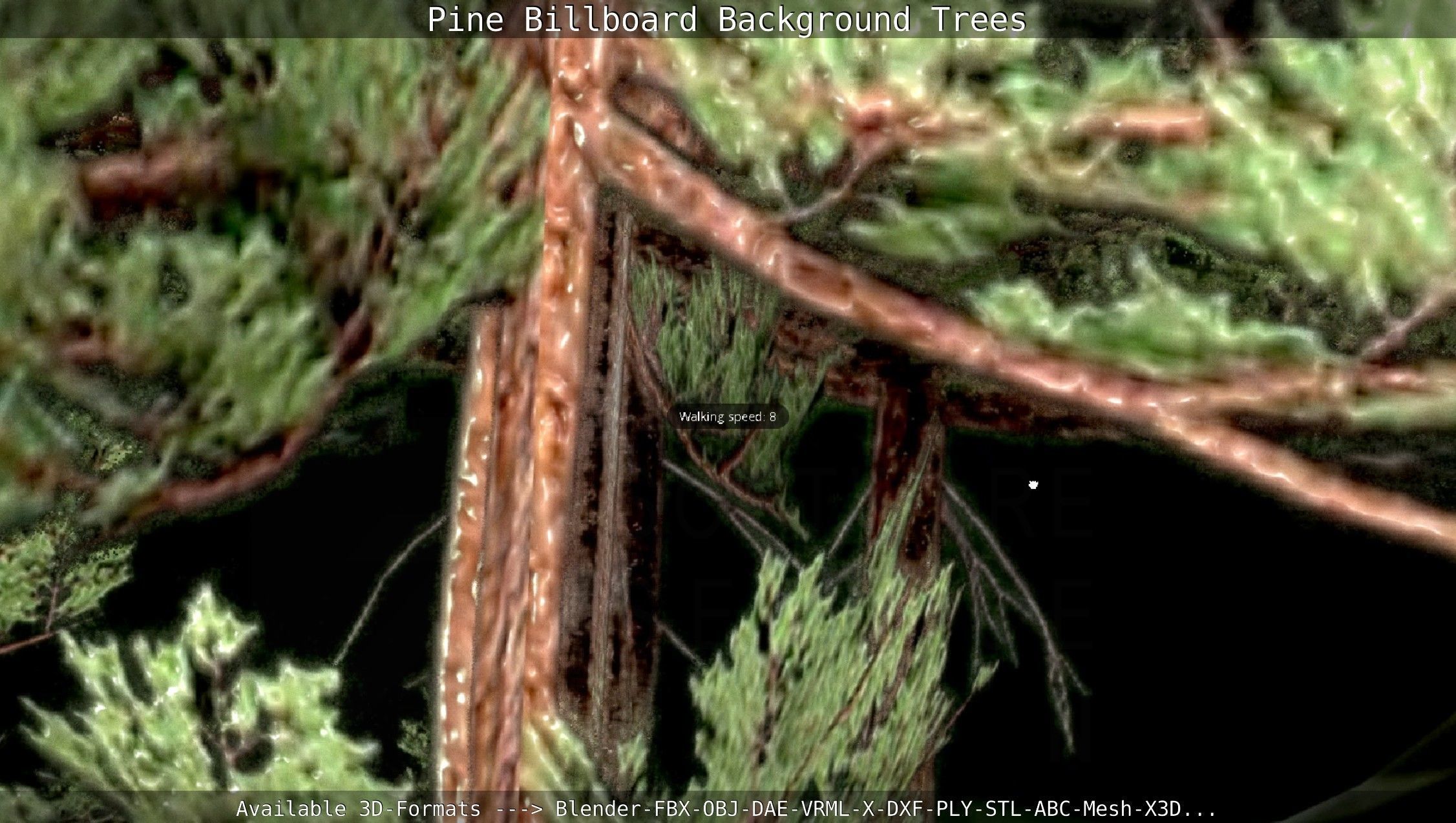 Pine Billboard Background Trees Low-poly 3D model_114