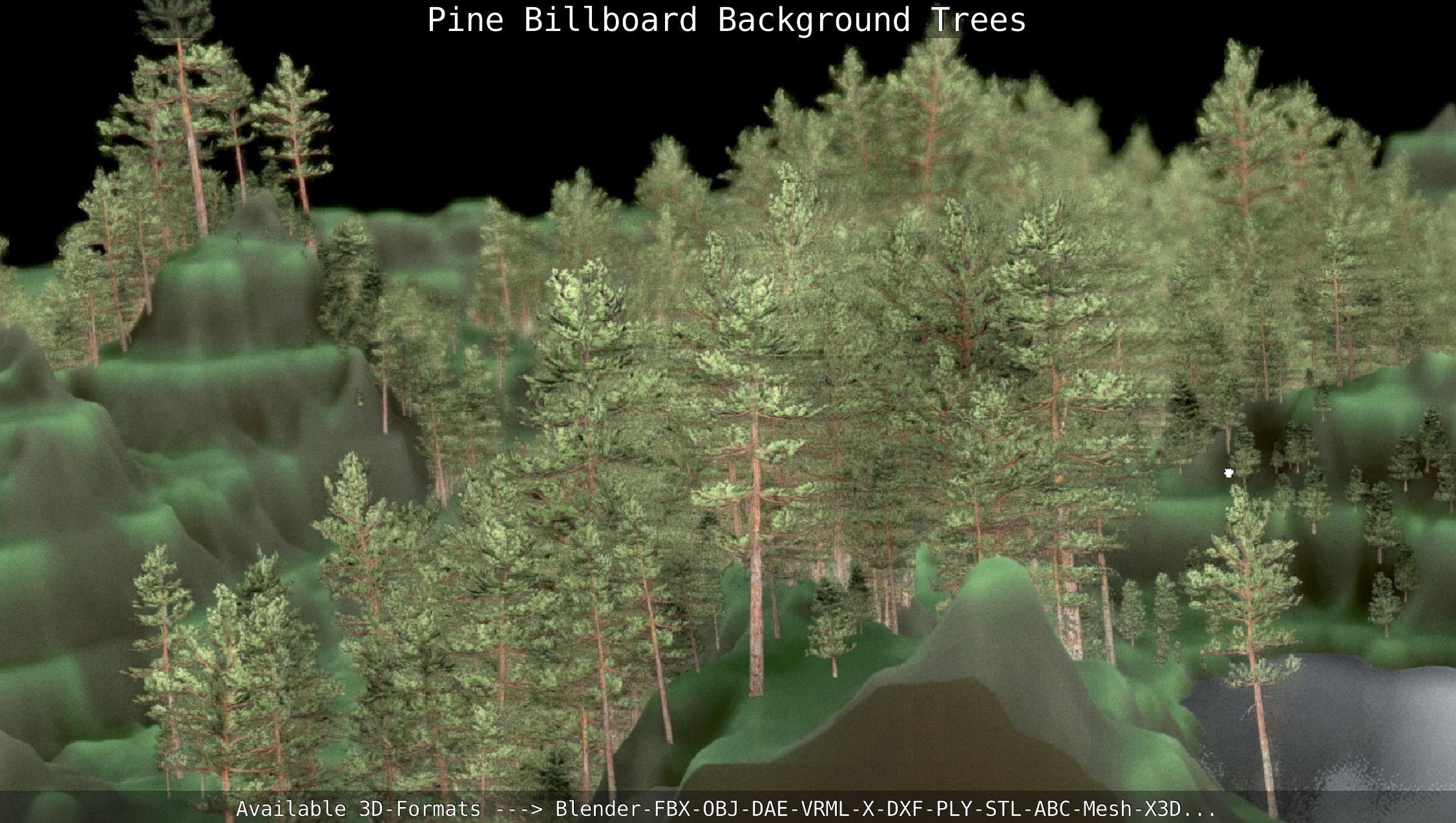 Pine Billboard Background Trees Low-poly 3D model_140