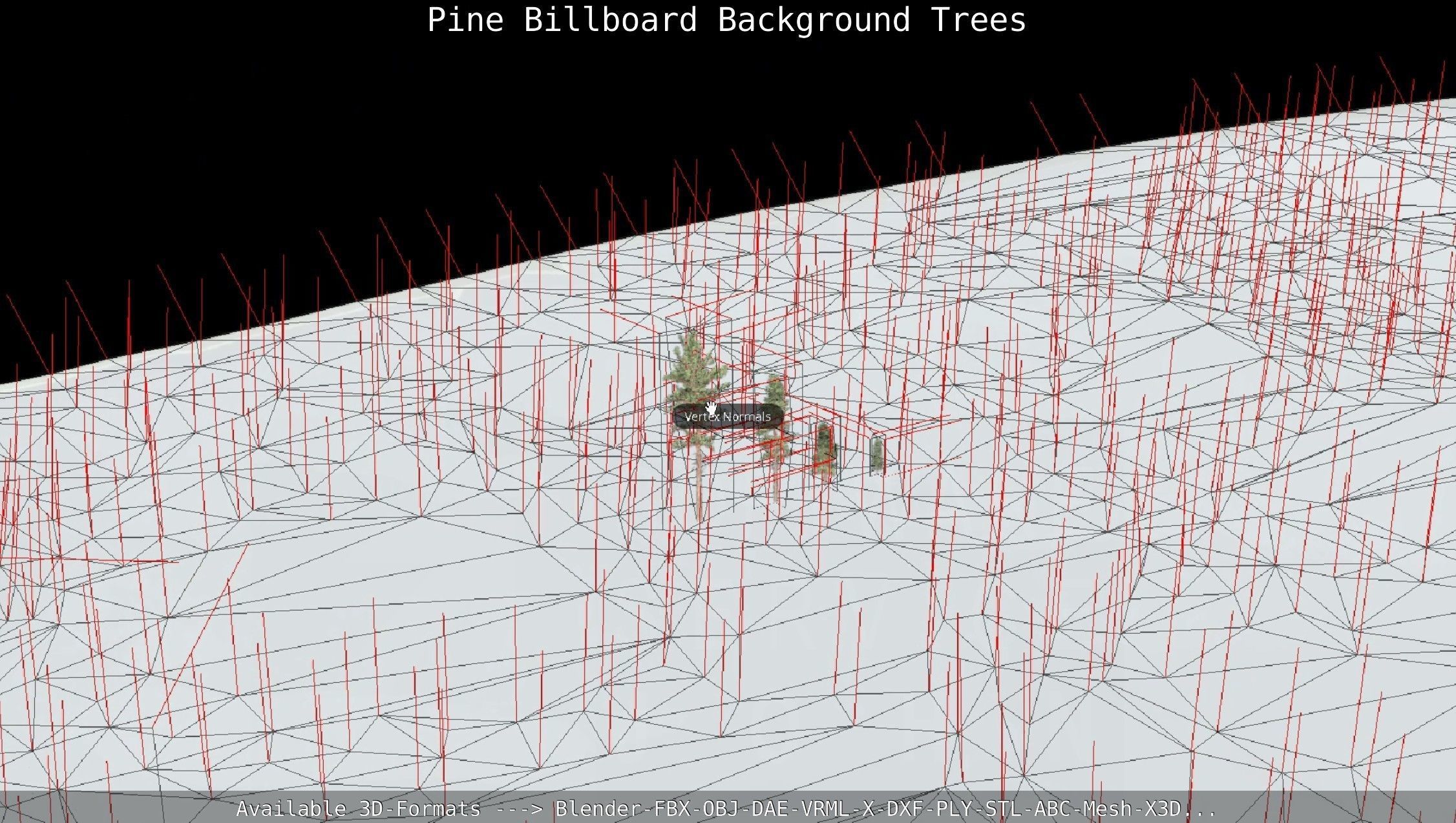 Pine Billboard Background Trees Low-poly 3D model_87