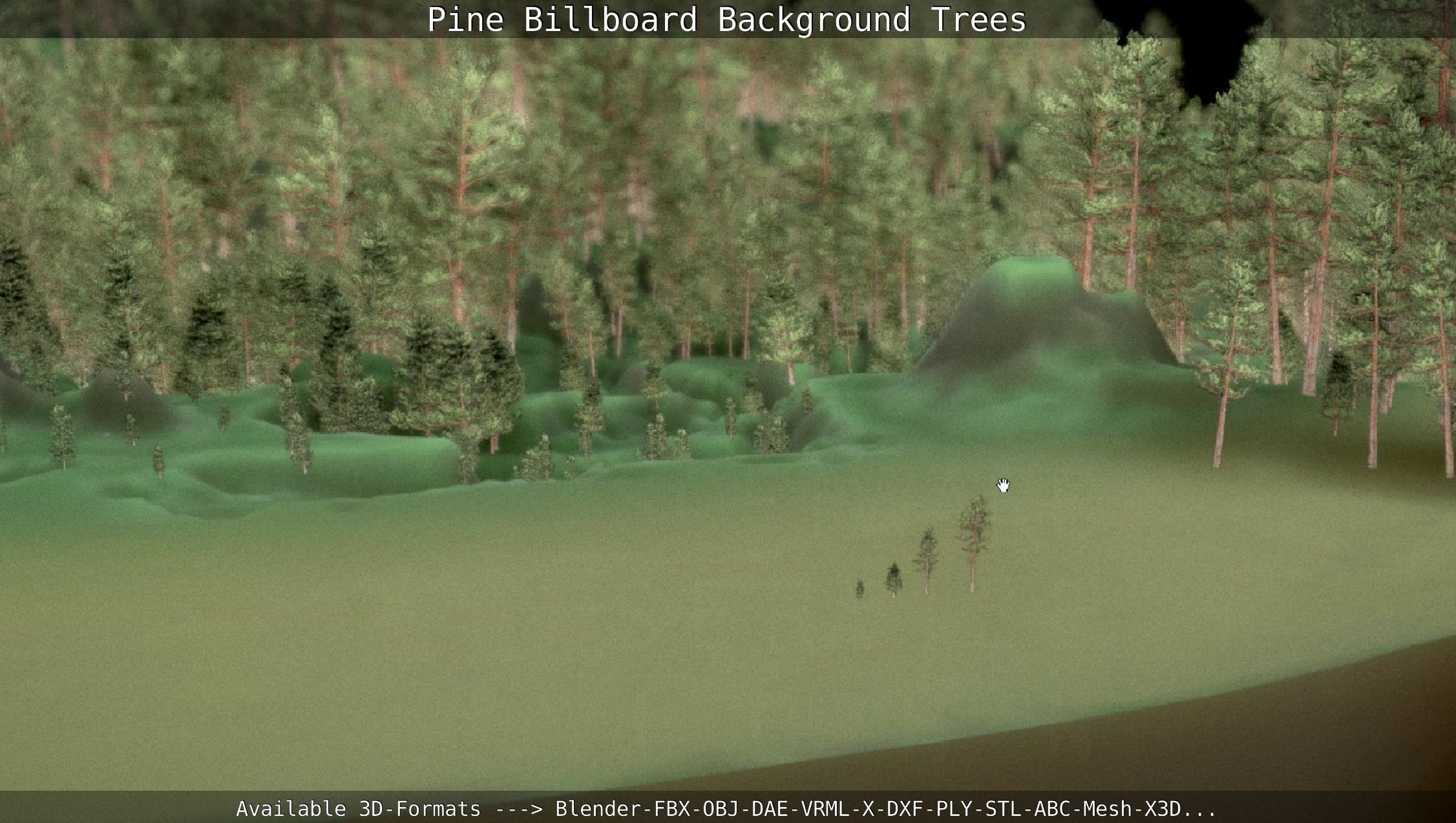 Pine Billboard Background Trees Low-poly 3D model_92