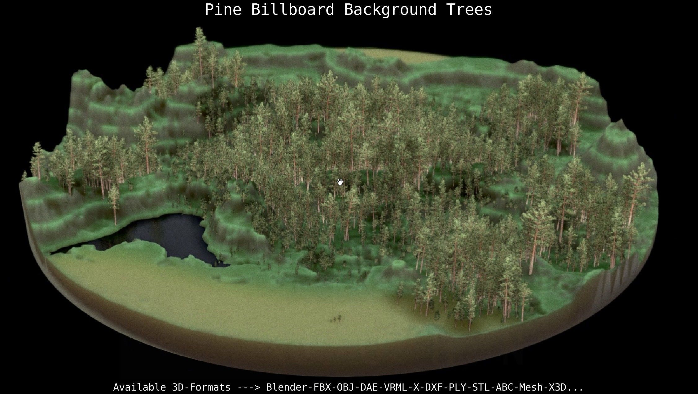 Pine Billboard Background Trees Low-poly 3D model_94