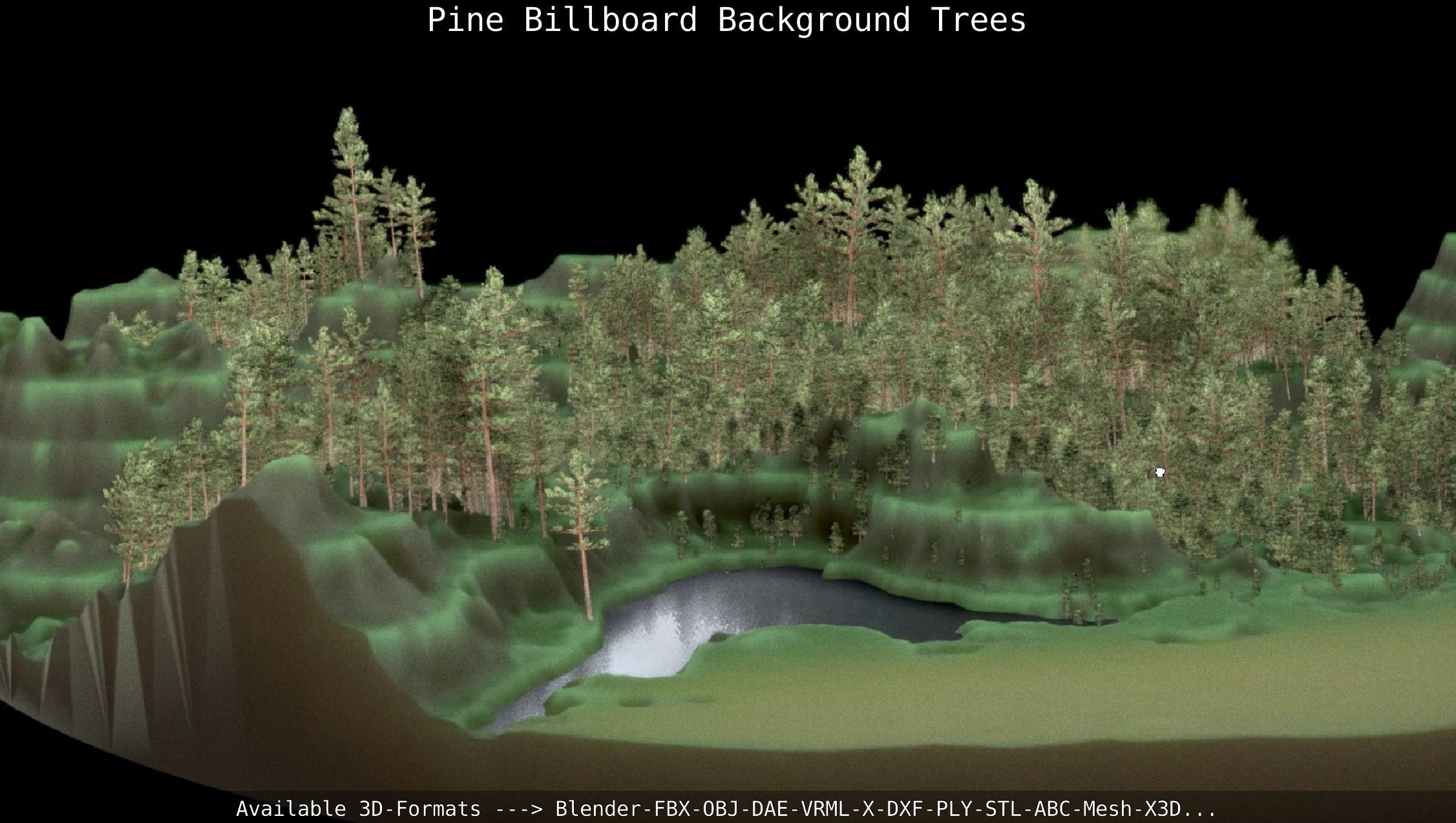 Pine Billboard Background Trees Low-poly 3D model_142