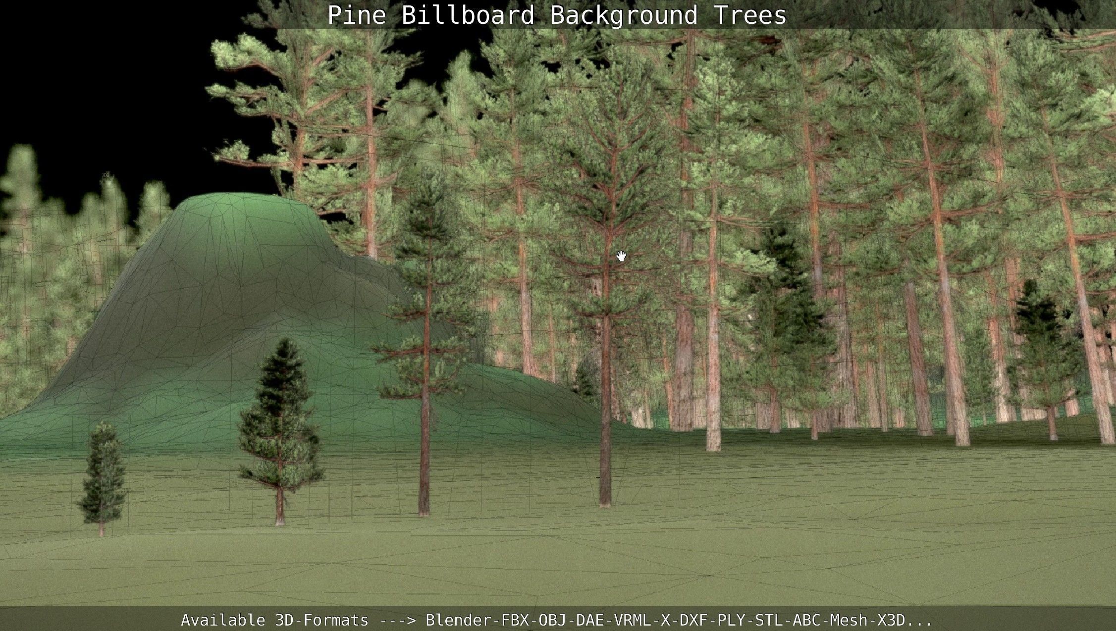 Pine Billboard Background Trees Low-poly 3D model_32