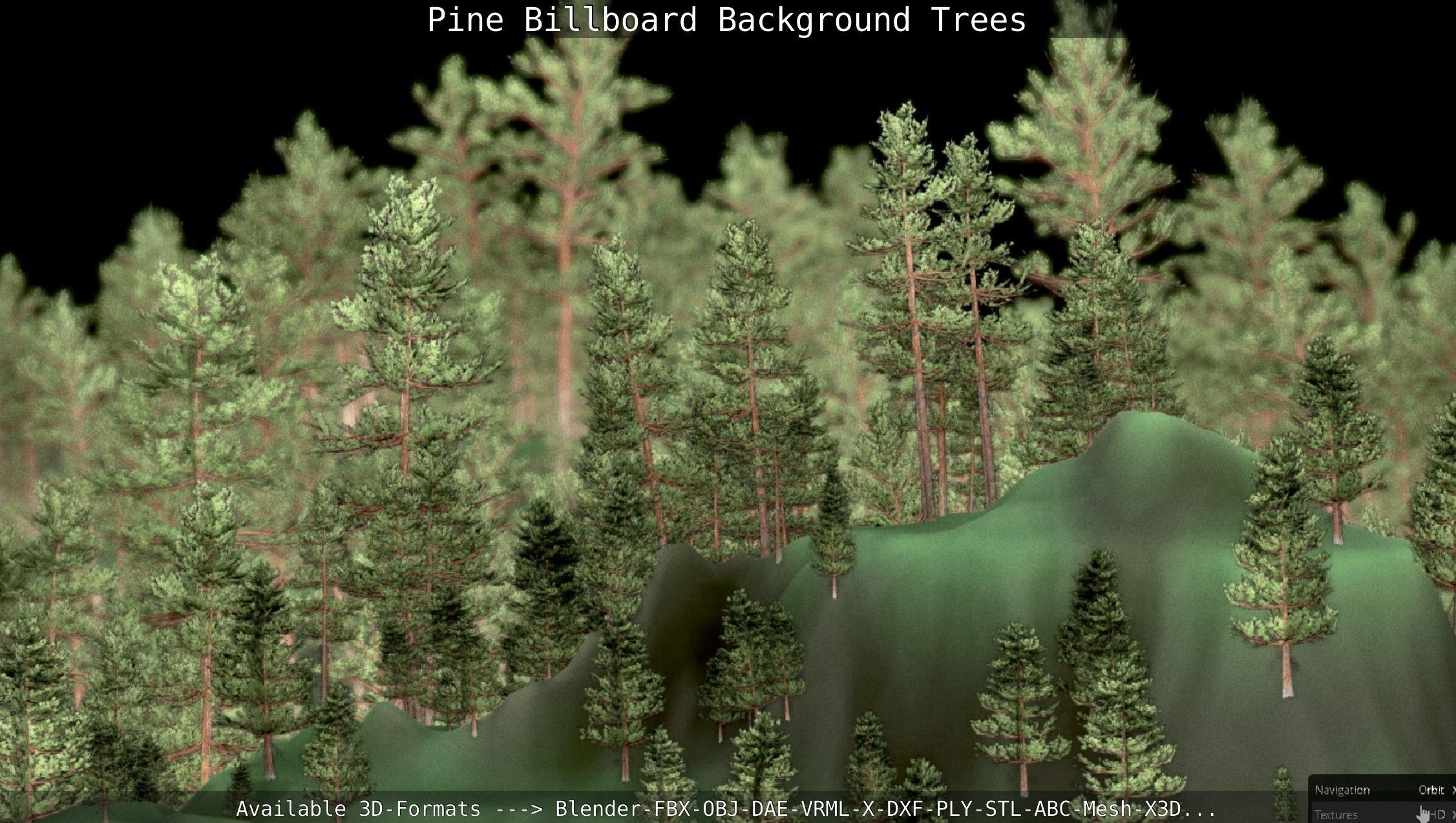 Pine Billboard Background Trees Low-poly 3D model_21