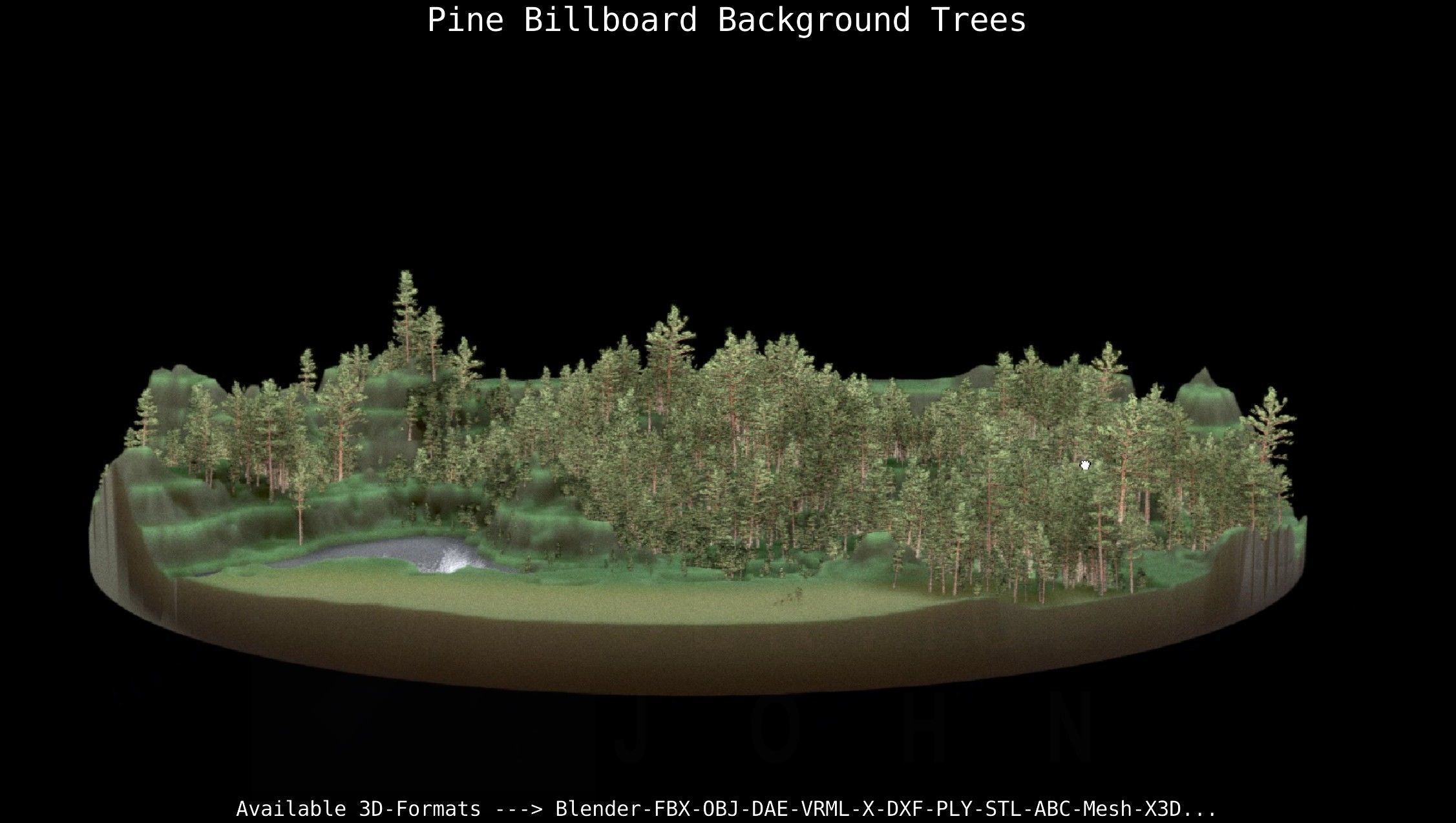 Pine Billboard Background Trees Low-poly 3D model_28