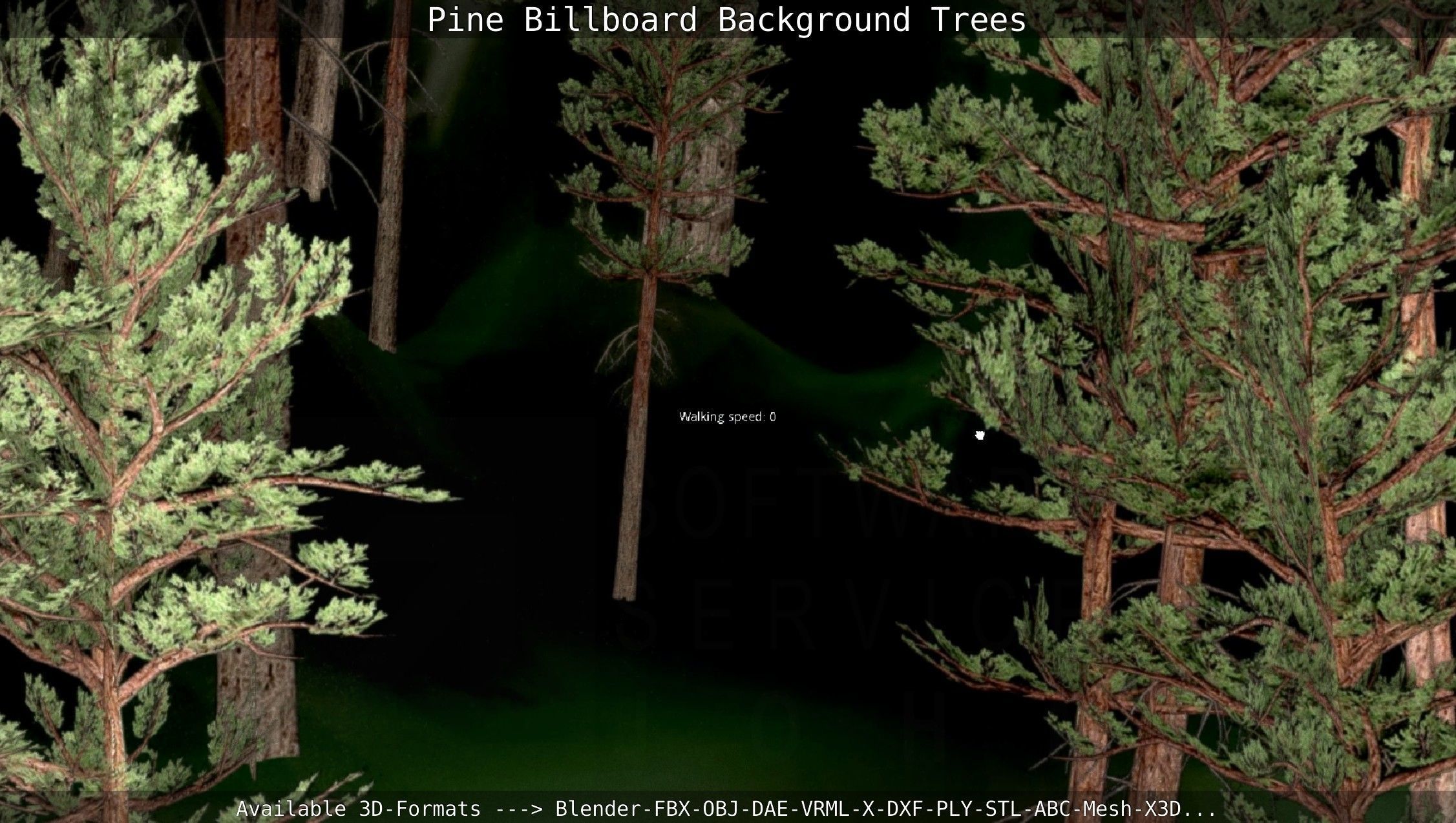 Pine Billboard Background Trees Low-poly 3D model_125