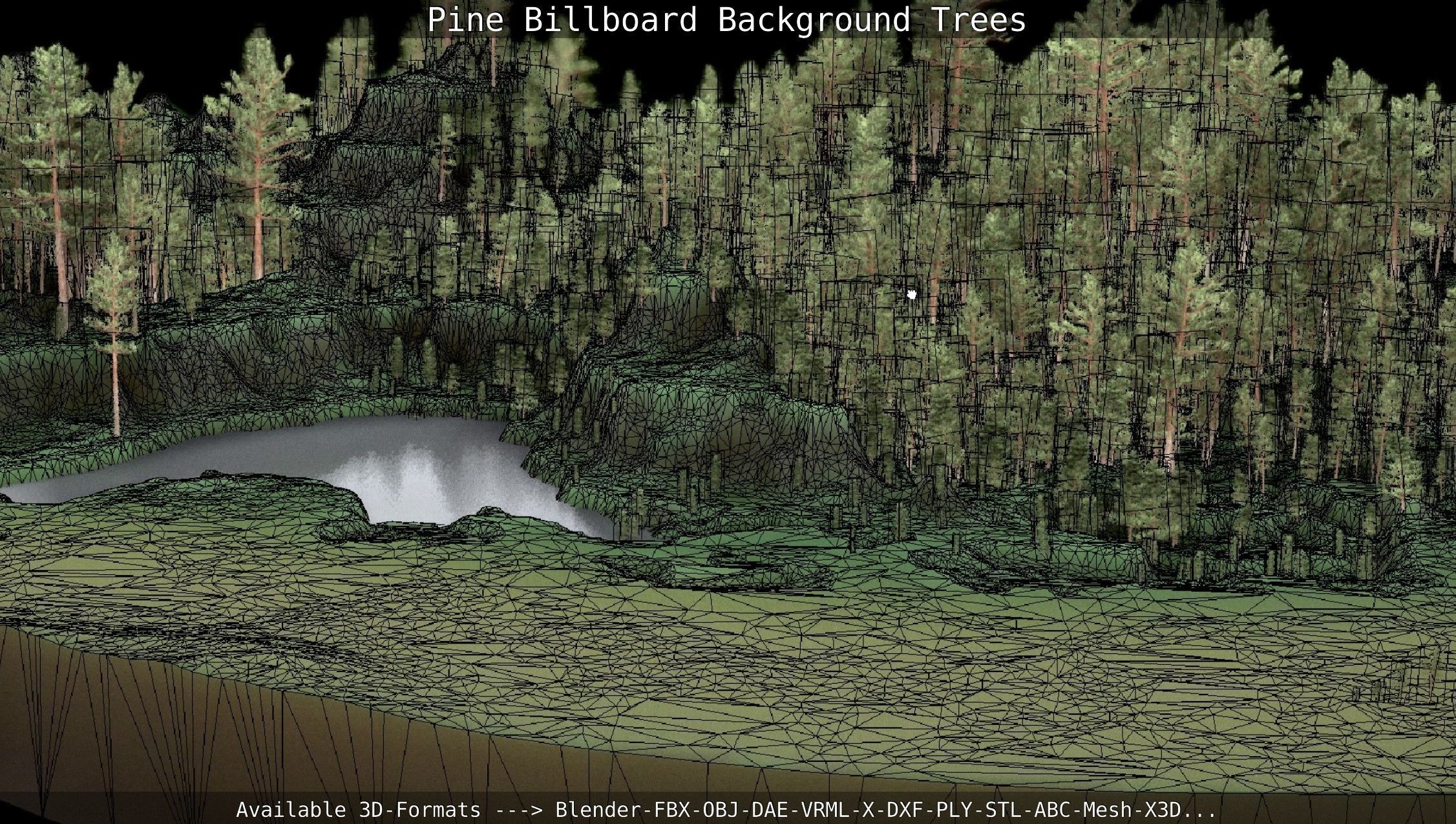 Pine Billboard Background Trees Low-poly 3D model_69