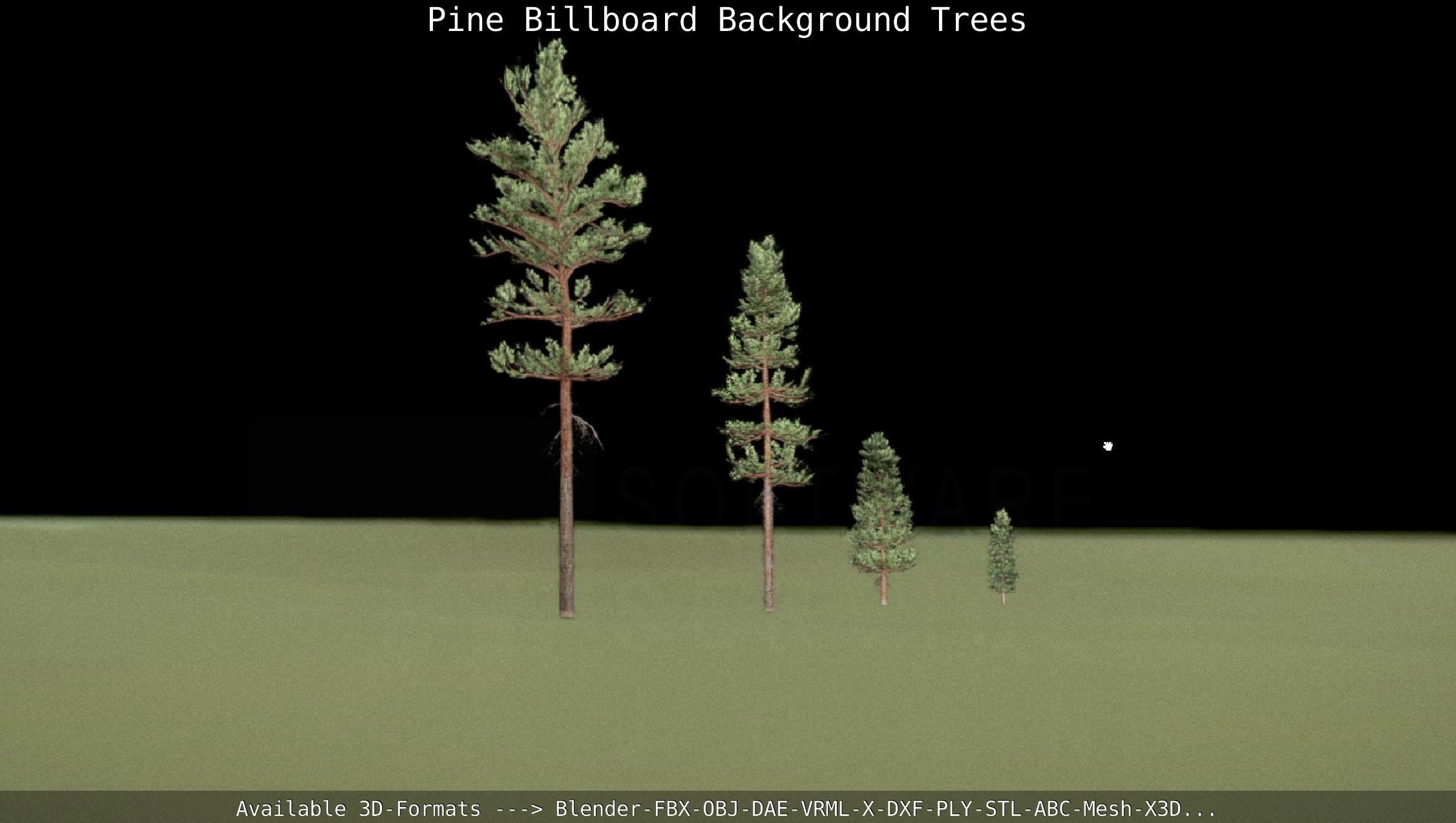 Pine Billboard Background Trees Low-poly 3D model_111