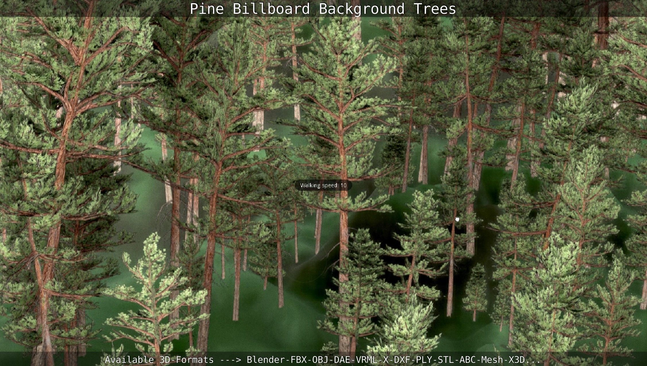 Pine Billboard Background Trees Low-poly 3D model_113