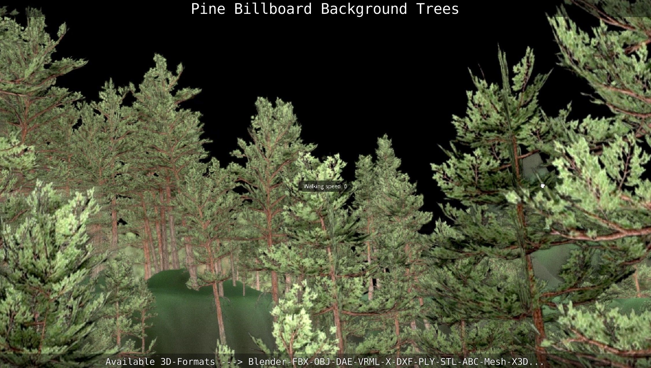 Pine Billboard Background Trees Low-poly 3D model_117