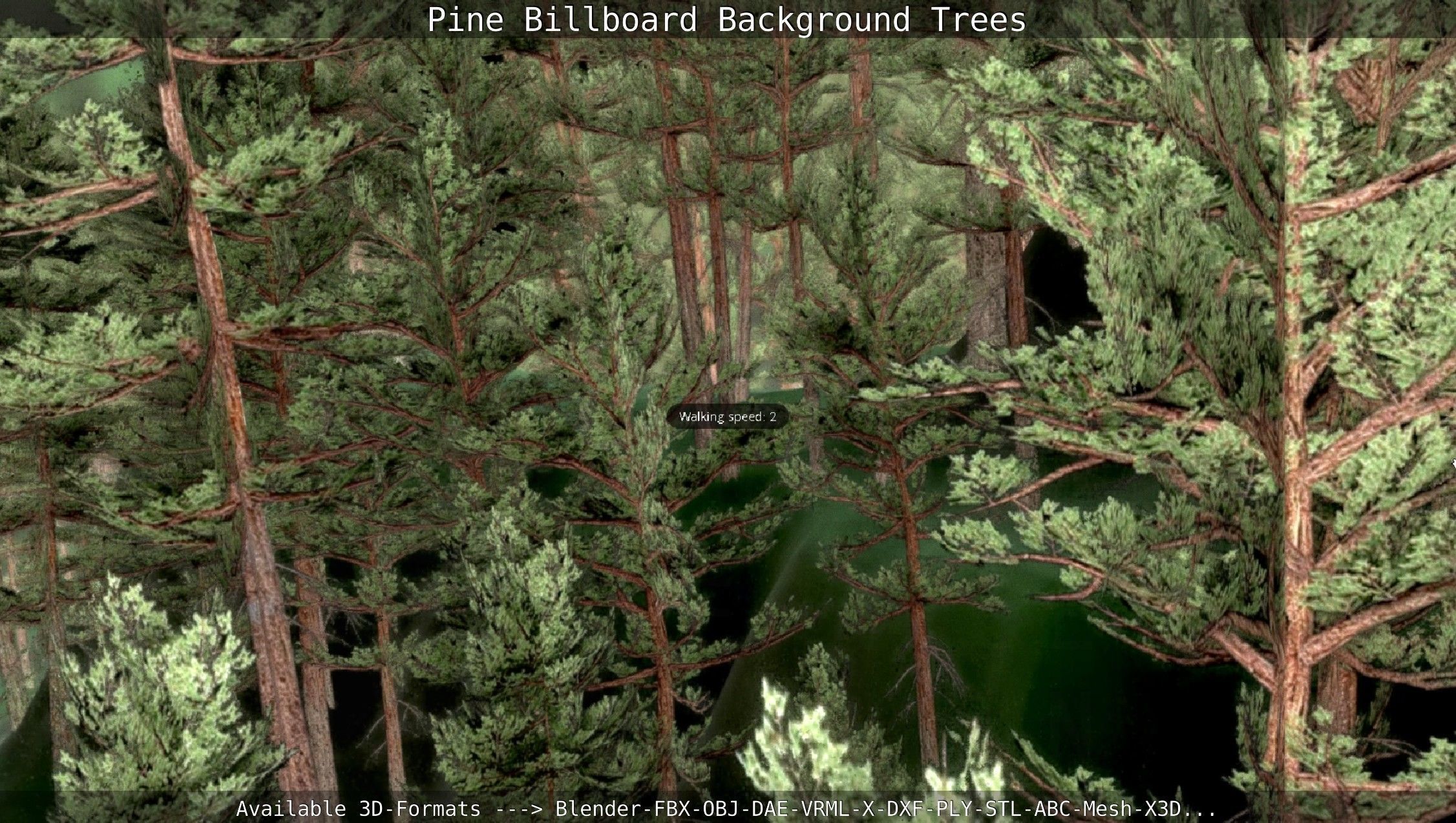 Pine Billboard Background Trees Low-poly 3D model_134