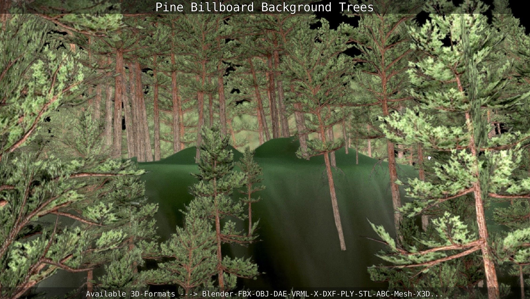 Pine Billboard Background Trees Low-poly 3D model_118