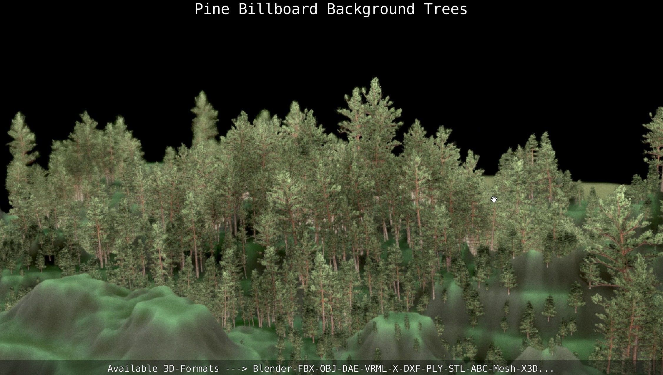 Pine Billboard Background Trees Low-poly 3D model_42