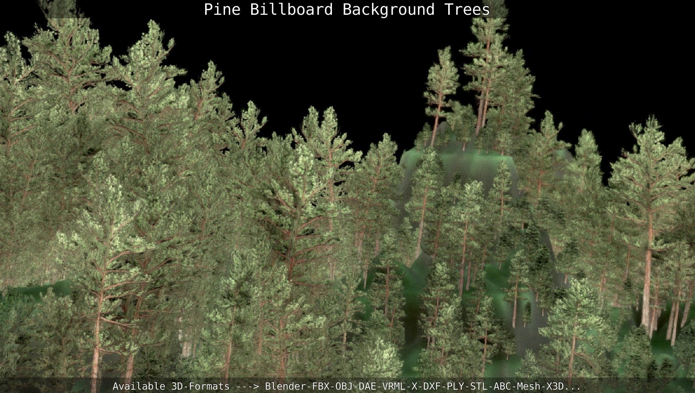 Pine Billboard Background Trees Low-poly 3D model_5