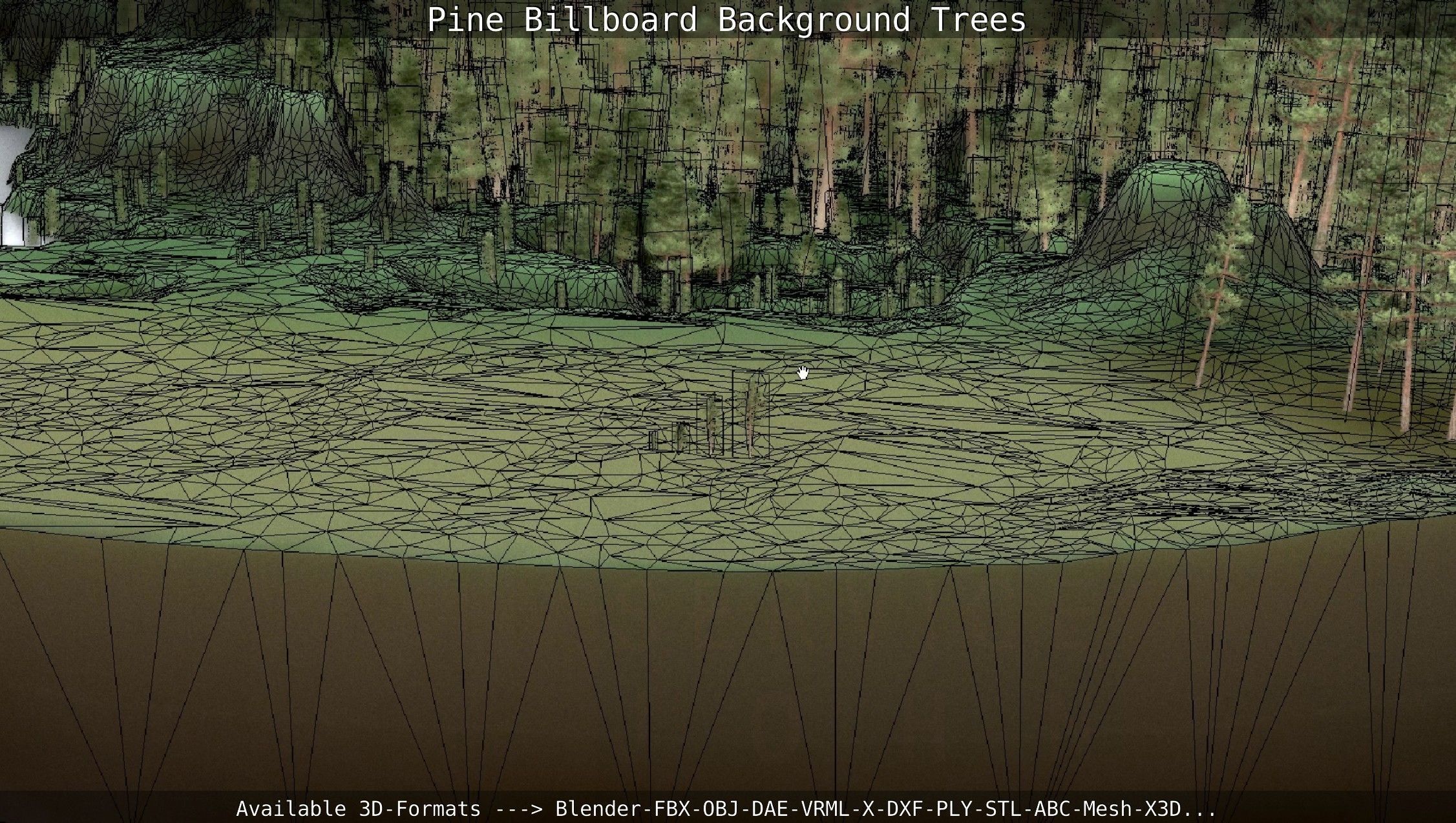 Pine Billboard Background Trees Low-poly 3D model_73