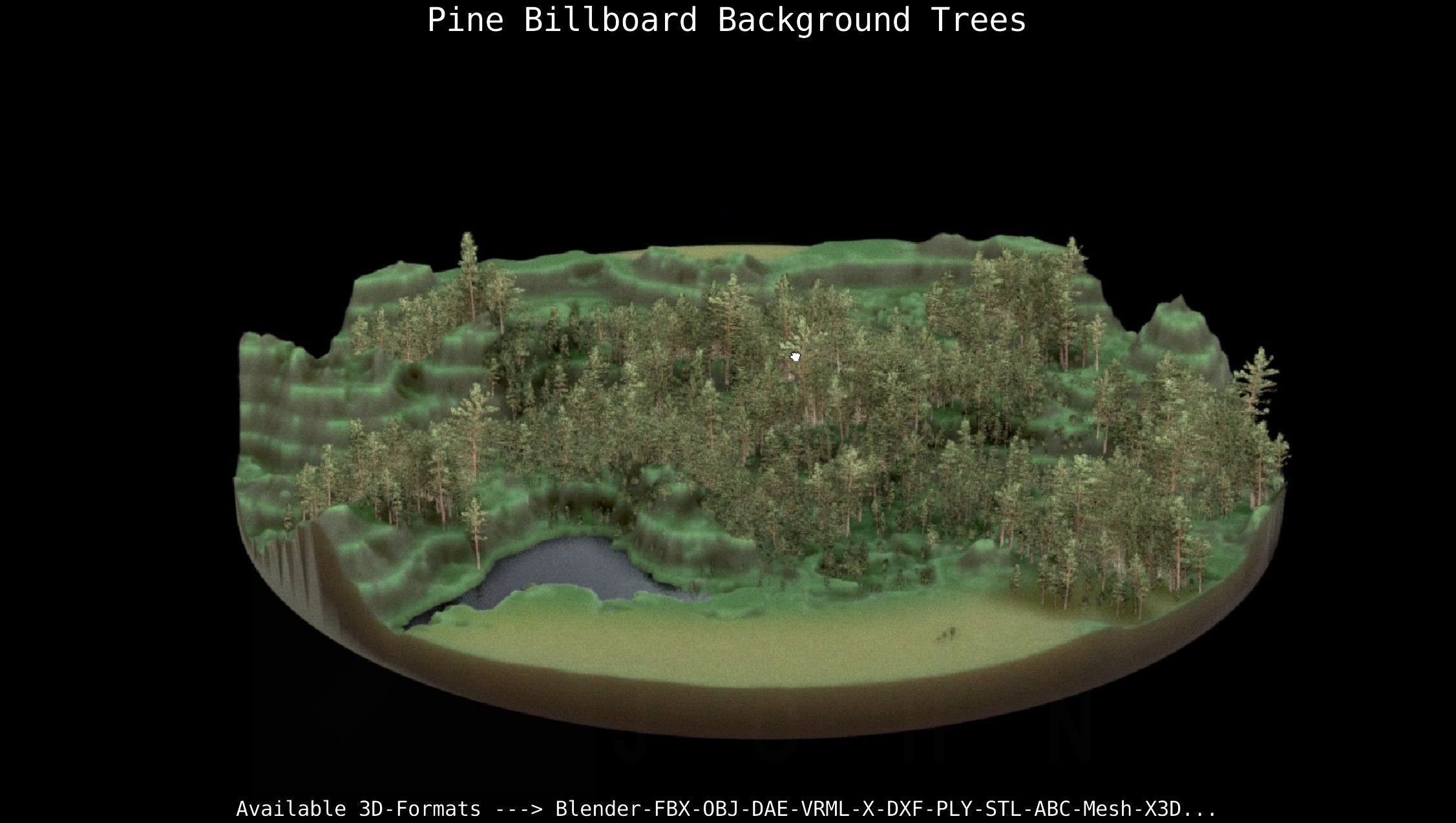 Pine Billboard Background Trees Low-poly 3D model_24