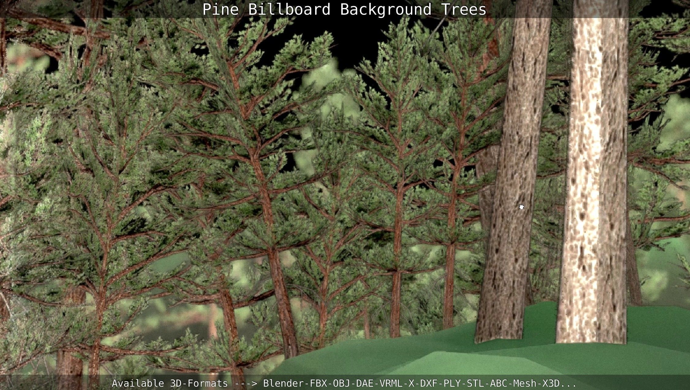 Pine Billboard Background Trees Low-poly 3D model_121