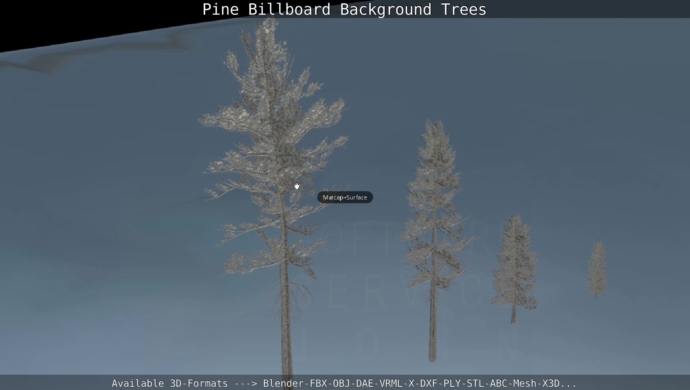 Pine Billboard Background Trees Low-poly 3D model_83